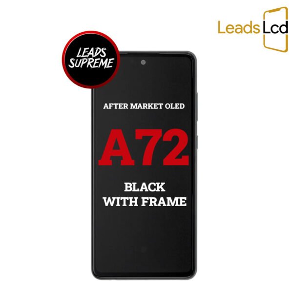 Samsung Galaxy A72 (A725 - 2021) OLED Screen After Market Black With Frame